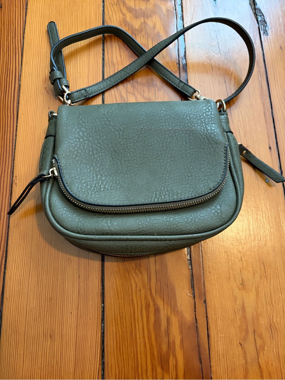 Madewell Olive Green Pebbled Leather Crossbody